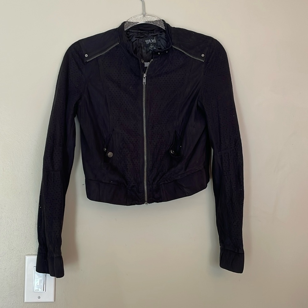 Taxi black moto jacket size medium